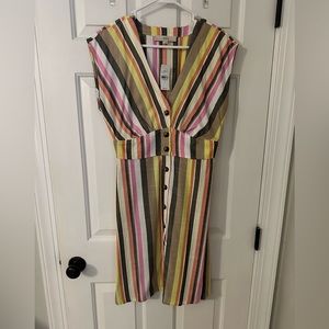 Loft Striped Swing Dress